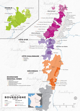 Карта бургундии винодельческая