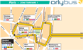  Маршрут автобуса OrlyBus из аэропорта Орли в Париж, проезд из аэропорта Орли в Париж, транспорт из аэропорта Орли в Париж, из Парижа в аэропорт Орли, Paris-Orly, Orlybus map
