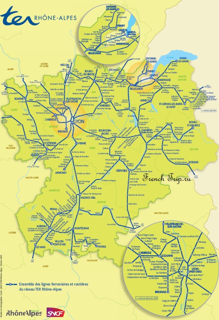 Схема поездов в регионе Рона-Альпы