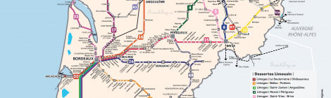 Региональные поезда по Франции - поезда по Новой Аквитании, карта маршрутов поездов по Аквитании - как добраться в Дакс на поезде
