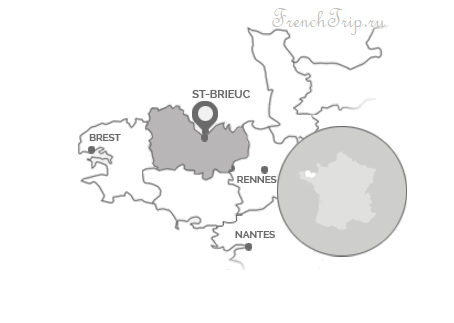 Ploumanac_St-Brieuc-Localisation map - Ploumanac'h (Плуманак), Берег розового гранита