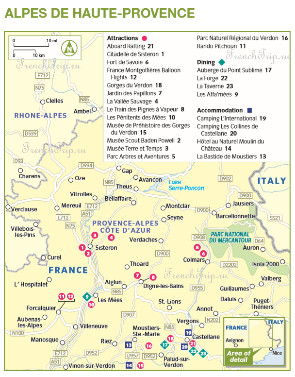 Alpes de Haute-Provence map Frommers