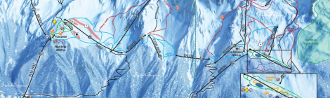 Ski map Chamonix - Brevent - Fleger - ski map 2022 - Карта горнолыжных спусков и подъемников Бреван - Флежер - Шамони