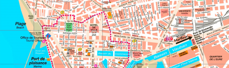 Карта города Гавр с отмеченными достопримечательностями - Карта Гавра, достопримечательности Гавра на карте города