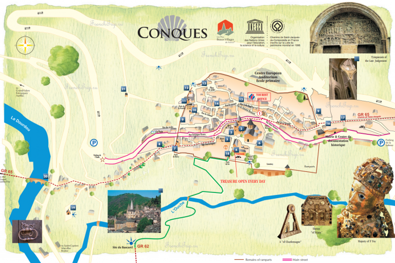 Conques - tourist route map