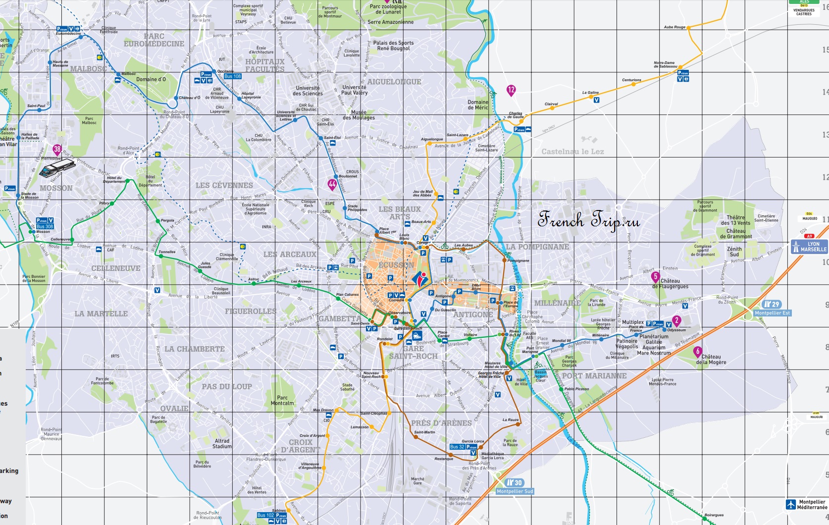 Montpellier-map-parking