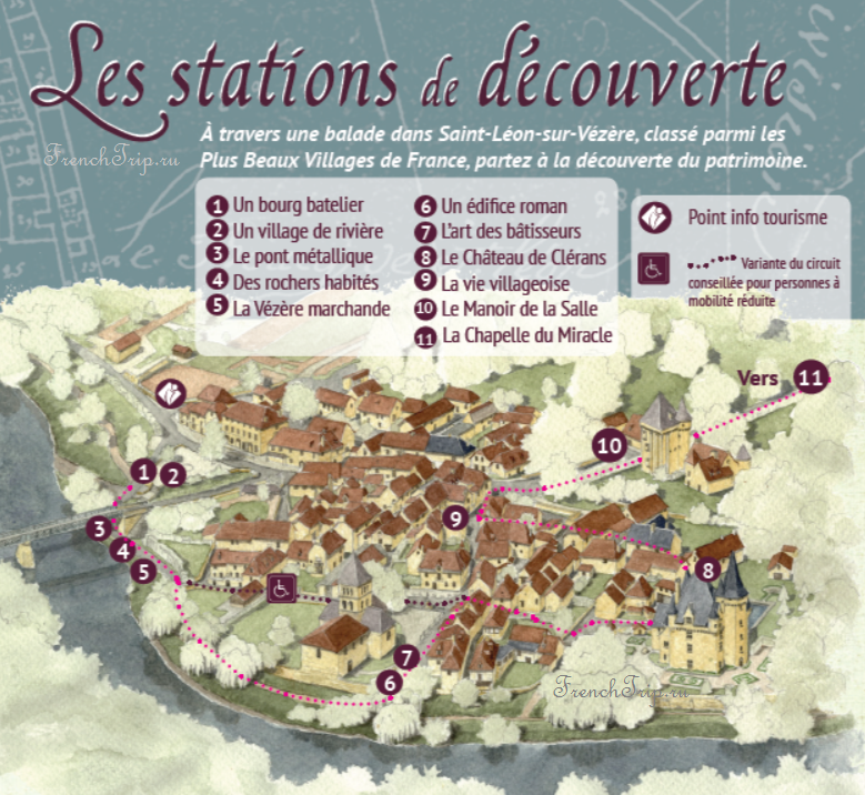 Saint-Leon-sur-Vezere - walking tour-map
