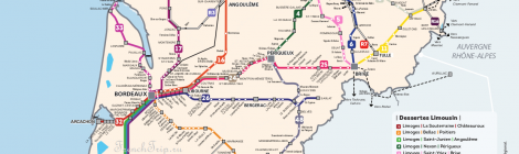 Схема поездов TER по Аквитании - На поезде в Лимож