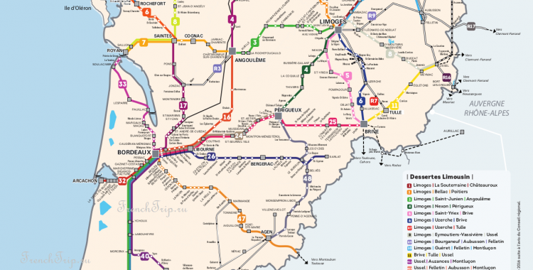 Схема поездов TER по Аквитании