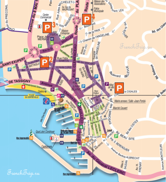Saint-Maxime - Parking-map- Парковки в Сент-Максим