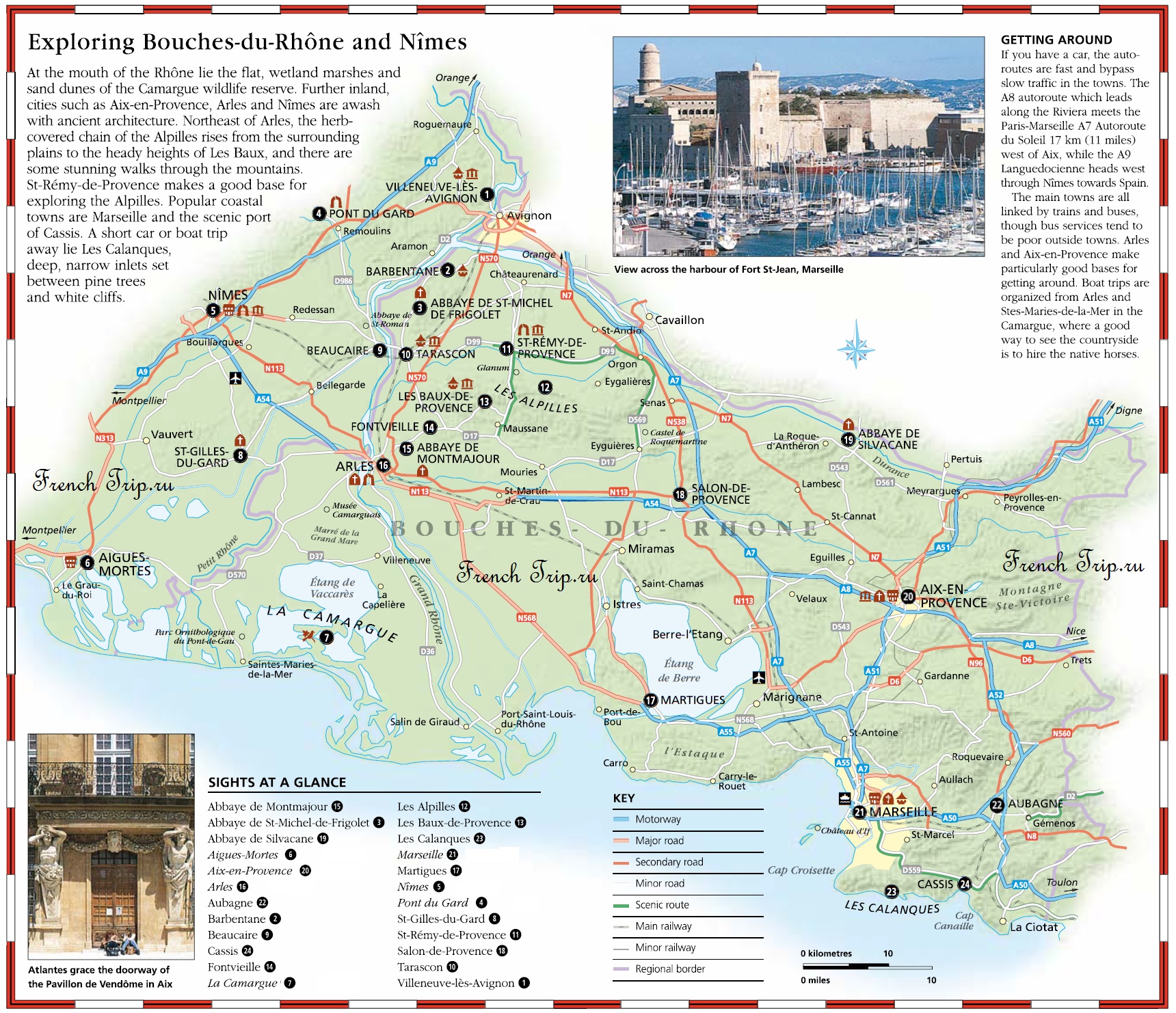 Карта достопримечательностей департамента Буш-дю-Рон - в окрестностях Барбантана