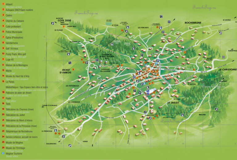 Megeve village map