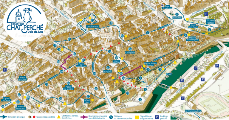 Туристический маршрут по городу Доль (Dole), Франция - с картой и описаниями. Что посмотреть в Доле - достопримечательности города Доль