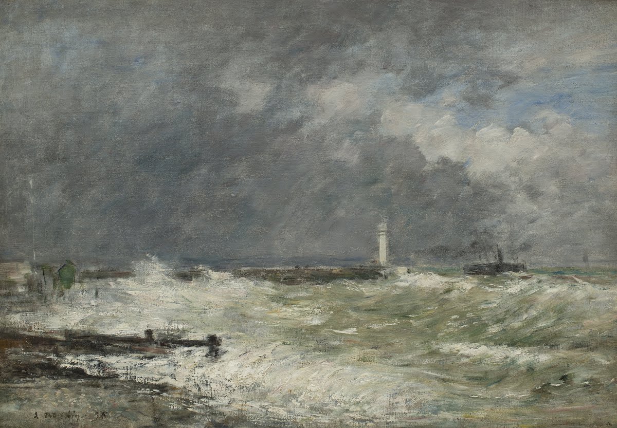 Entrées des jetées du Havre par gros temps - Eugène Boudin — Google Arts &amp; Culture