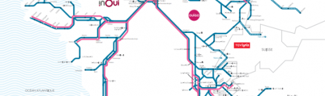 Схема маршрутов скоростных поездов TGV по Франции - поезда по Франции - на поезде по Франции