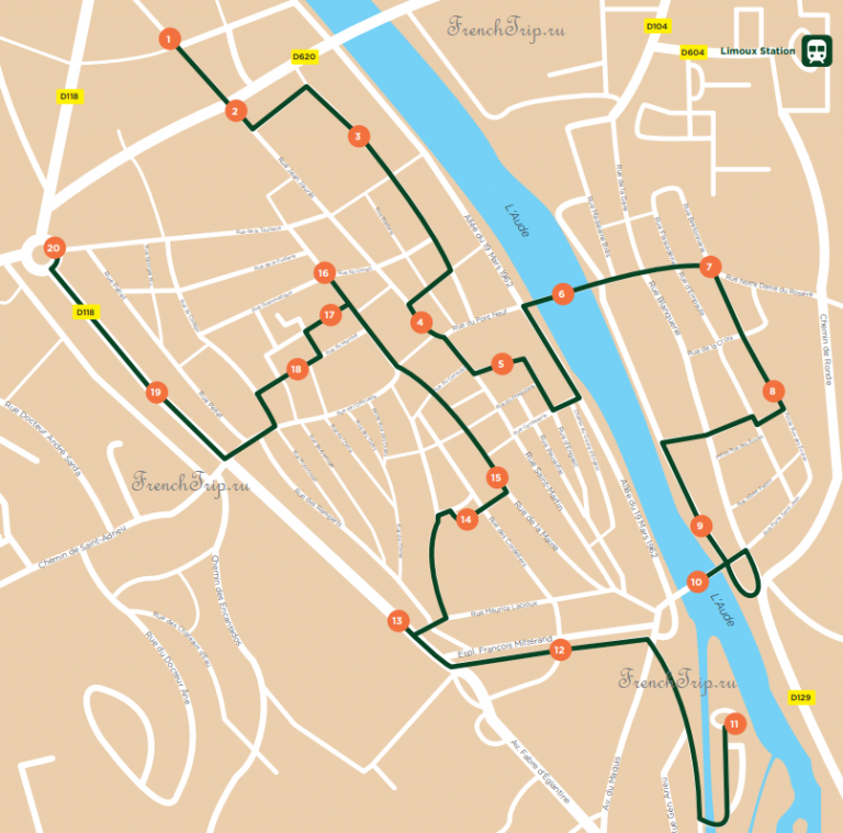 Туристический маршрут по Лиму - Limoux walking tour - что посмотреть в Лиму - достопримечательности Лиму на карте