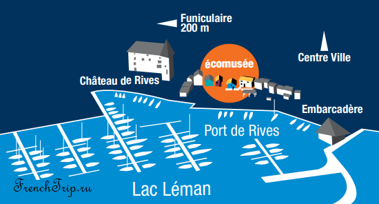 Экомузей рыбалки и озера в Тонон-ле-Бен на карте