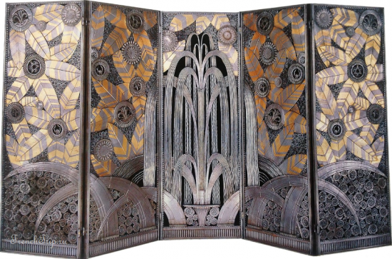 Ard-Deco Edgar Brandt, Iron and Copper Screen called Oasis, exhibited at the 1925 Exposition in Paris