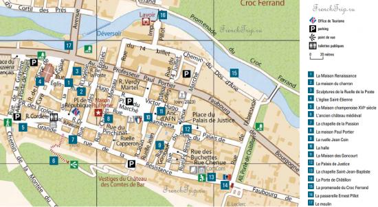 Bar-sur-Seine map - tourist map