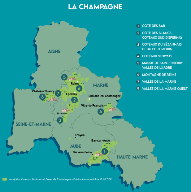 Терруары шампанского, виноградники шампанского на карте - винлдеьческие регионы Шампани, что посетить в Шампани
