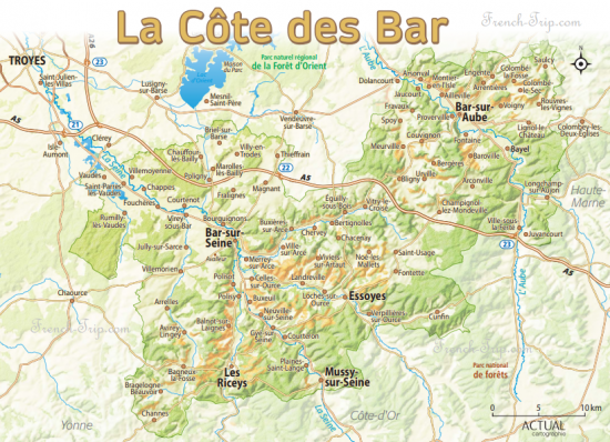 La Cote des Bar (Troyes - Bar-sur-Seine - Les Riceys - Mussy-sur-Seine - Essoyes - Bas-sur-Aube