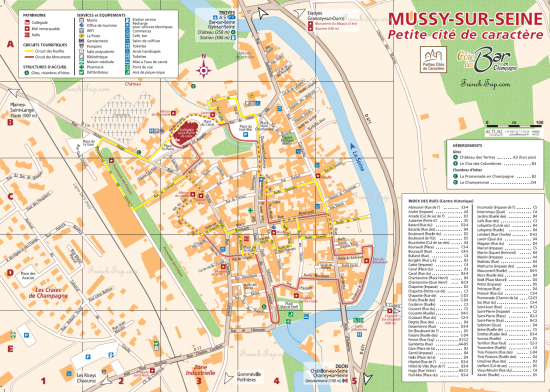 Mussy-sur-Seine walking tour map - Champagne-Ardennes