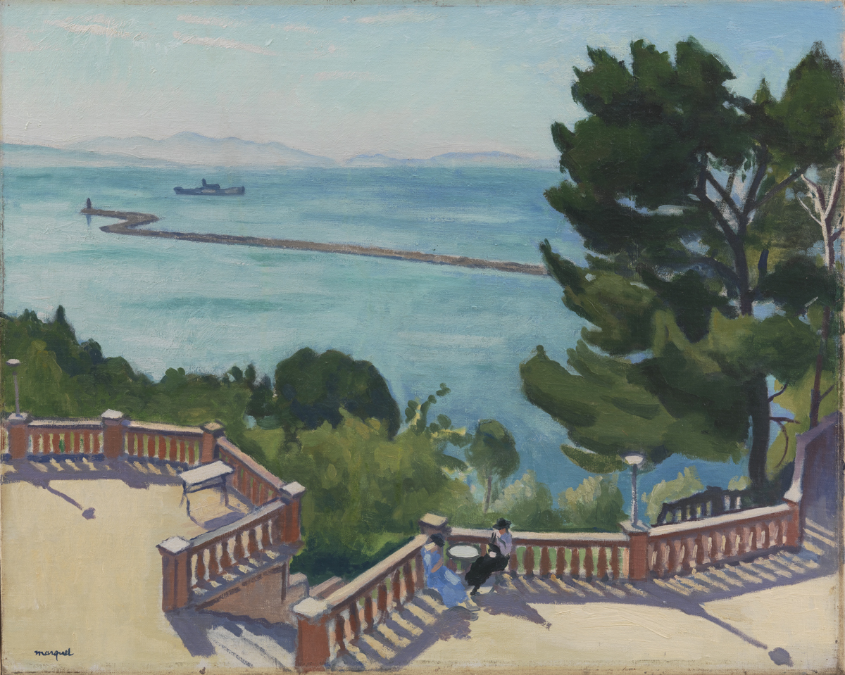 Терраса в L'Estaque, Albert Marquet 1916-1918 - Туристический маршрут по Марселю: квартал художников, l’Estaque. Путеводитель по Марселю, что посмотреть в Марселе, достопримечательности Марселя, города марсель, франция марсель, франция путеводитель, марсель путеводитель, марсель достопримечательности, марсель что посмотреть, марсель туристический маршрут, города Франции, путеводитель по Франции, прованс, путеводитель по провансу, прованс достопримечательности, города прованса, прованс что посмотреть