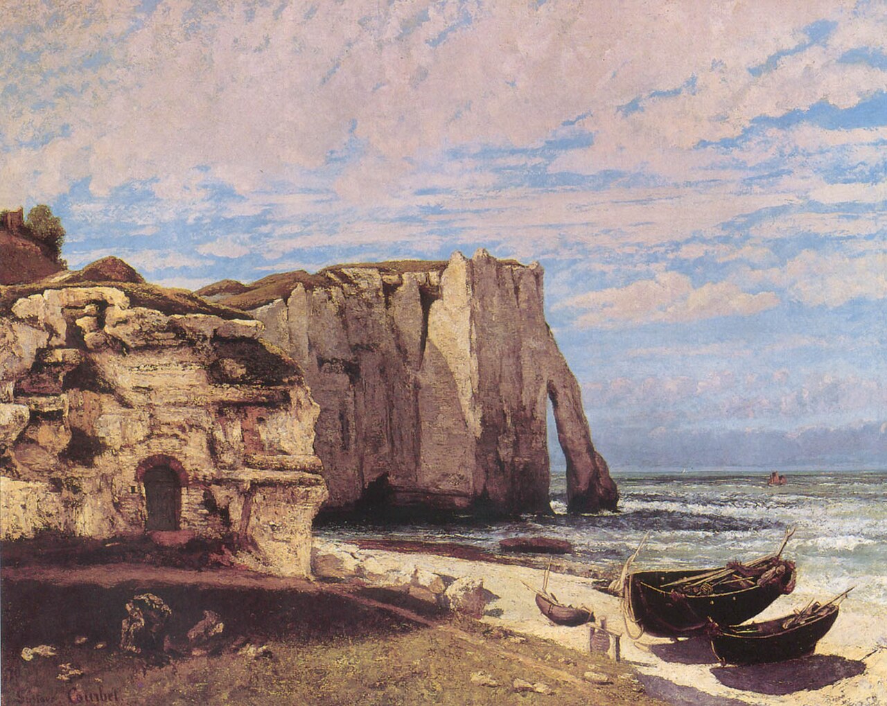 Гюстав Курбе. Скалы в Этрета. 1870