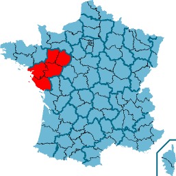 Регион Pays de la Loire (Пэи-де-ла-Луар, Земли Луары) на карте Франции