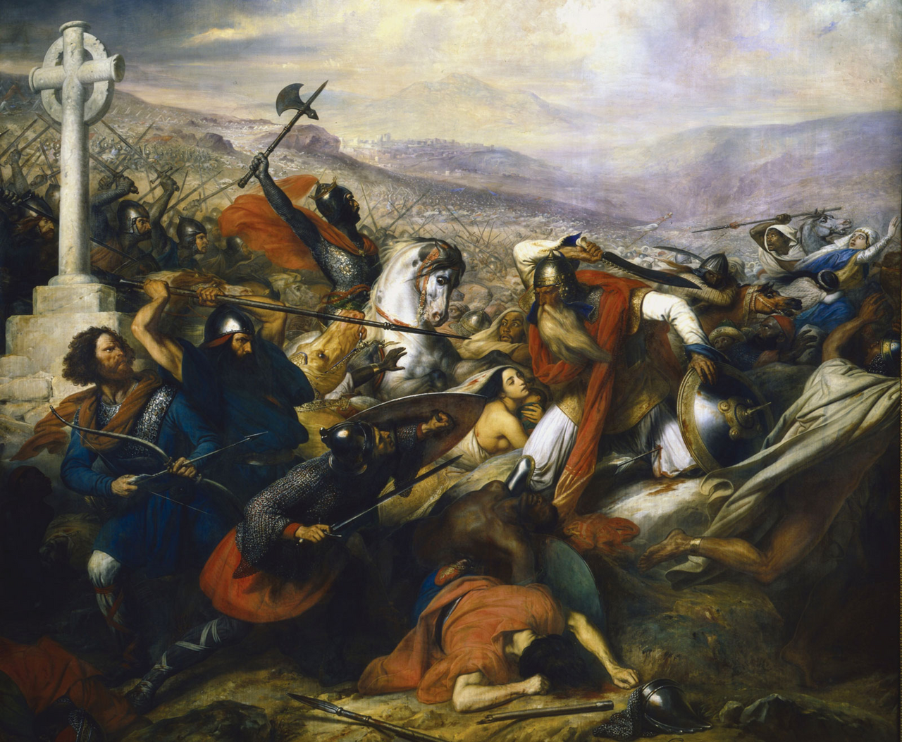 Решающая битва при Пуатье, художник - Charles de Steuben. История Отена (Autun), Бургундия, Франция - достопримечательности города, путеводитель по Отёну.